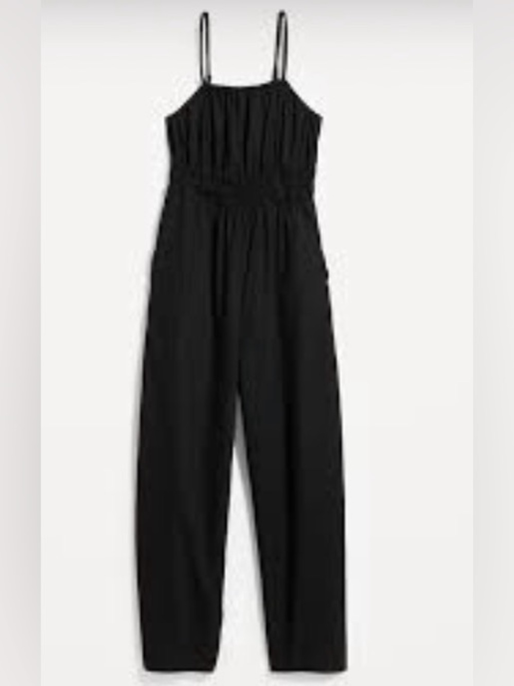 Old Navy Black Smocked-Waist Defined Wide Leg Jumpsuit (Travel Capsule Piece)